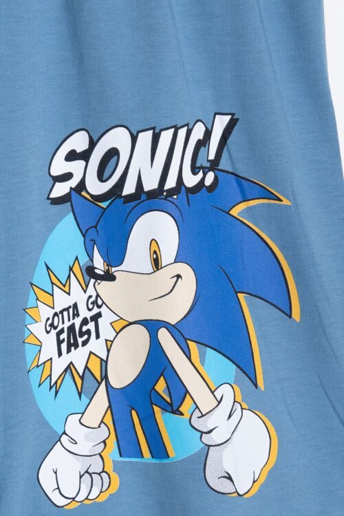 Mavi Kirpi Sonic Baskılı Erkek Çocuk Tişörtlü Şortlu 2li Takım 23975