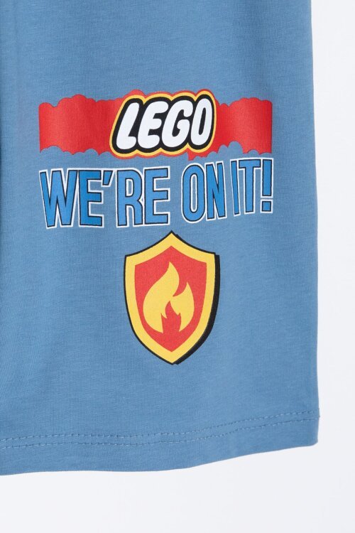 Mavi Lego Temalı Erkek Çocuk Tişörtlü ve Şortlu 2li Takım  23938