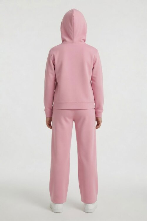 Pembe Fermuarlı Hırkalı Eşofmanlı Kız Çocuk 2li Takım 24507