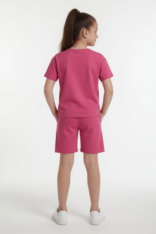 Pembe Sweet Yazılı Karakter Baskılı Kız Çocuk Şortlu 2li Takım 23993