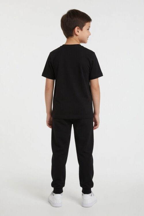 Siyah Gamer Karakter Baskılı Tişörtlü Erkek Çocuk Eşofman Takımı  23874