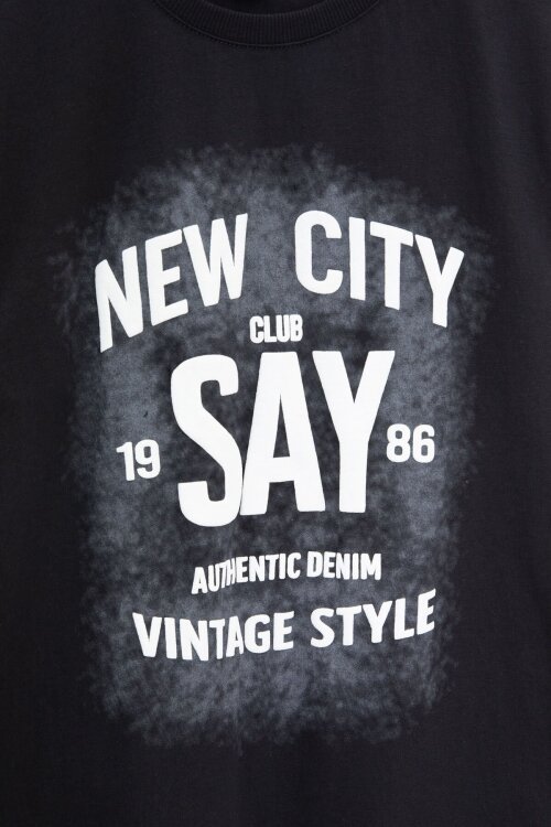 Siyah Kabartmalı Yazılı Tişörtlü Desenli Şortlu Erkek Çocuk 2li Takım 23817