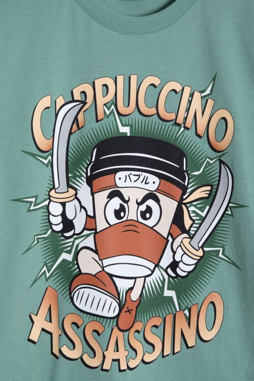 Yeşil Karakter Baskılı Bisiklet Yaka Tişörtlü Erkek Çocuk Şortlu Takım 23841