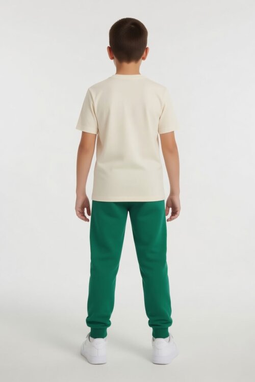 Yeşil Kaykaycı Karakter Baskılı Tişörtlü Erkek Çocuk Eşofman Takım  23909