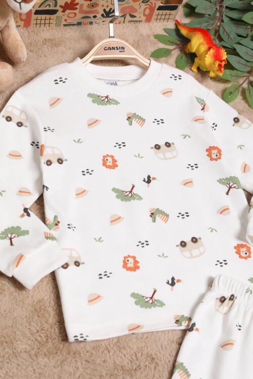 Erkek Çocuk Hayvan Desenli Pijama Takımı 2-5 Yaş 25039