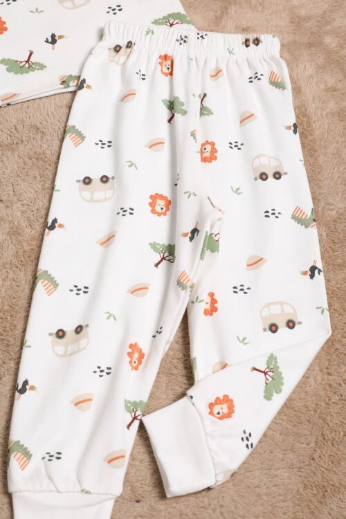 Erkek Çocuk Hayvan Desenli Pijama Takımı 2-5 Yaş 25039