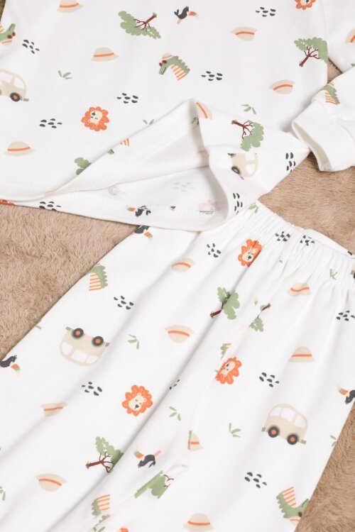 Erkek Çocuk Hayvan Desenli Pijama Takımı 2-5 Yaş 25039