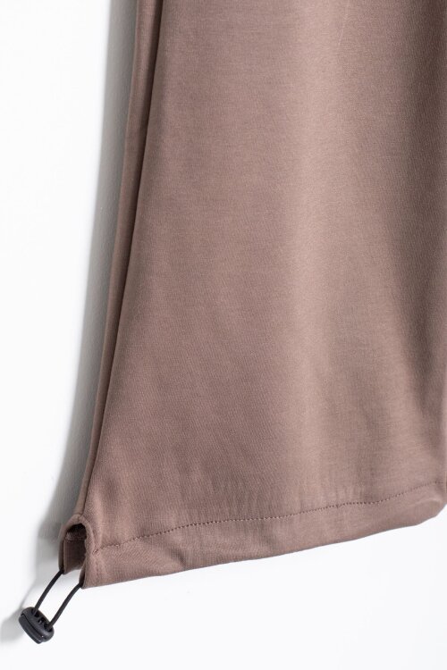 Kahverengi Kız Çocuk Garnili Sweatshirt Lastikli Paça Eşofmanlı 2li Alt Üst Takım 24767