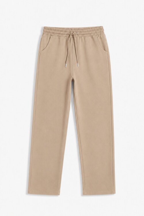 Krem Beli Lastikli Basic Kız Çocuk Okul Pantolon 19200