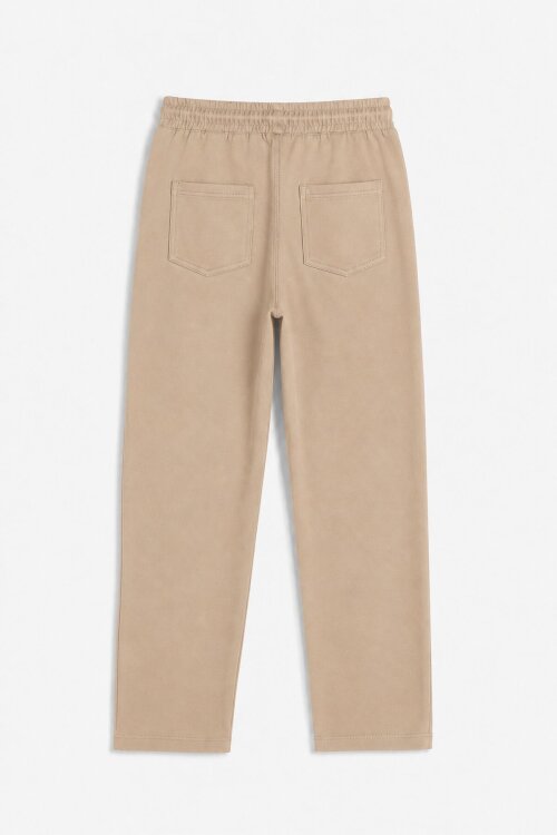 Krem Beli Lastikli Basic Kız Çocuk Okul Pantolon 19200