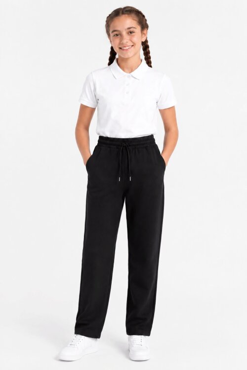 Siyah Beli Lastikli Basic Kız Çocuk Okul Pantolon 19199