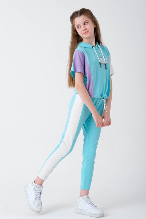 Kız Çocuk Baskılı Oversize Yazlık Takım 9-14 Yaş 13762