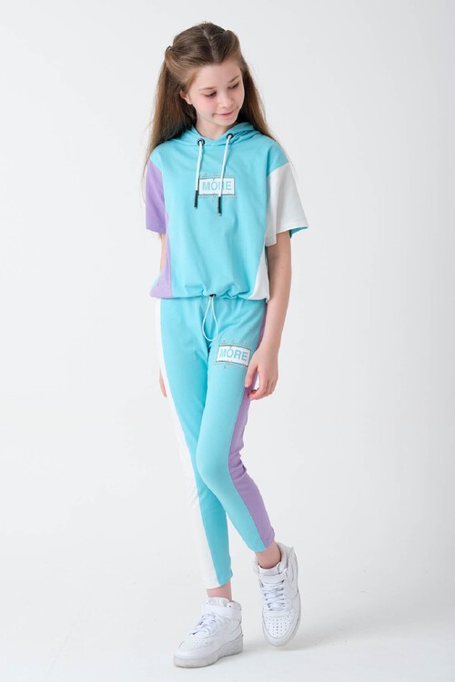 Kız Çocuk Baskılı Oversize Yazlık Takım 9-14 Yaş 13762