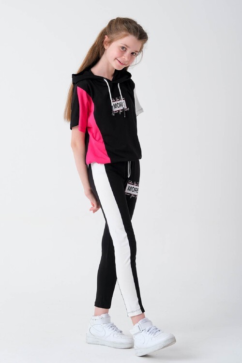 Kız Çocuk Baskılı Oversize Yazlık Takım 9-14 Yaş 13762