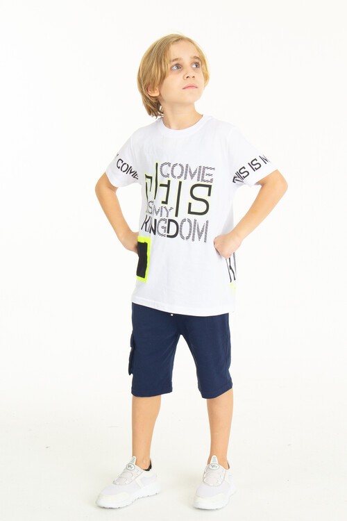 Erkek Cepli Baskılı Şortlu Takım 9-14 Yaş 14006