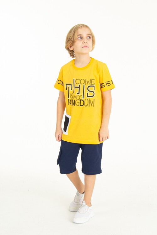 Erkek Cepli Baskılı Şortlu Takım 9-14 Yaş 14006