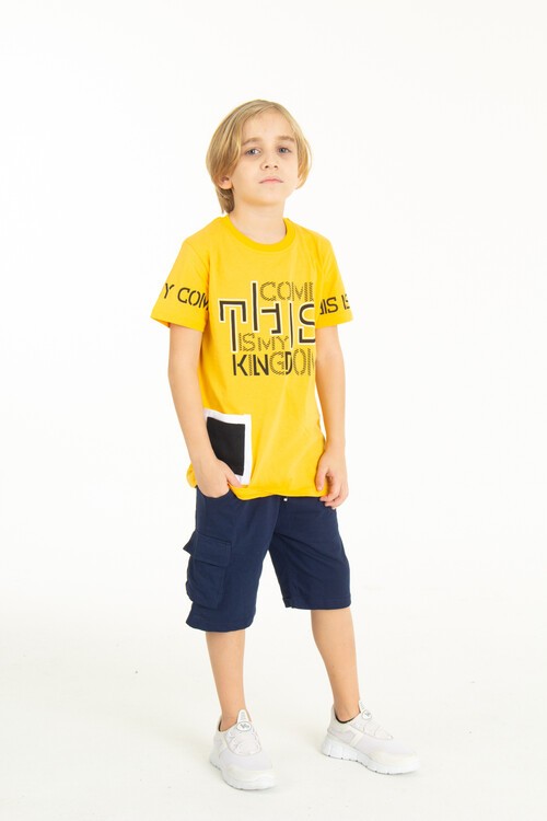 Erkek Cepli Baskılı Şortlu Takım 9-14 Yaş 14006