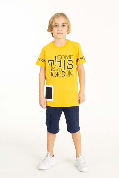 Erkek Cepli Baskılı Şortlu Takım 9-14 Yaş 14006