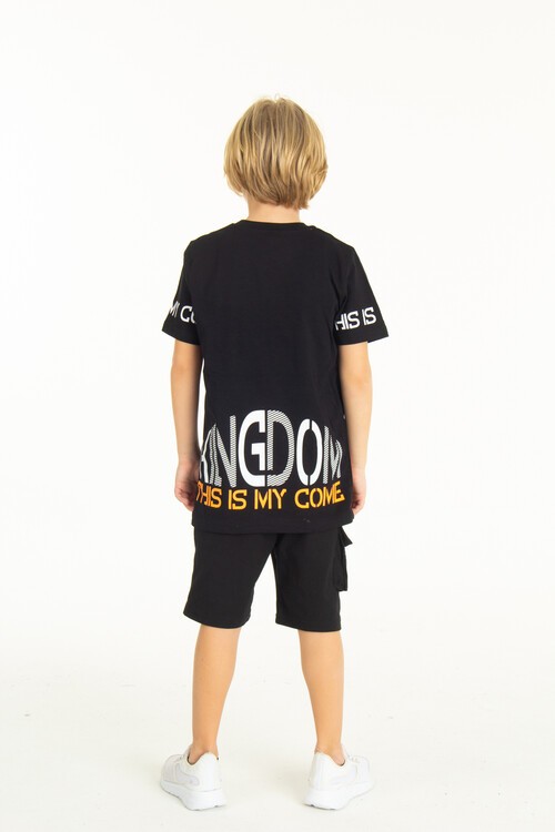 Erkek Cepli Baskılı Şortlu Takım 9-14 Yaş 14006