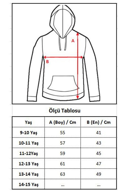 Erkek Çocuk Yours Yazı Baskılı Kapşonlu Sweatshirt 14183