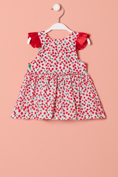Kız Bebek Meyve Baskılı Elbise 1-3 Ay 14324