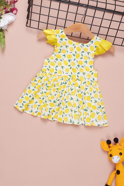 Kız Bebek Meyve Baskılı Elbise 1-3 Ay 14324