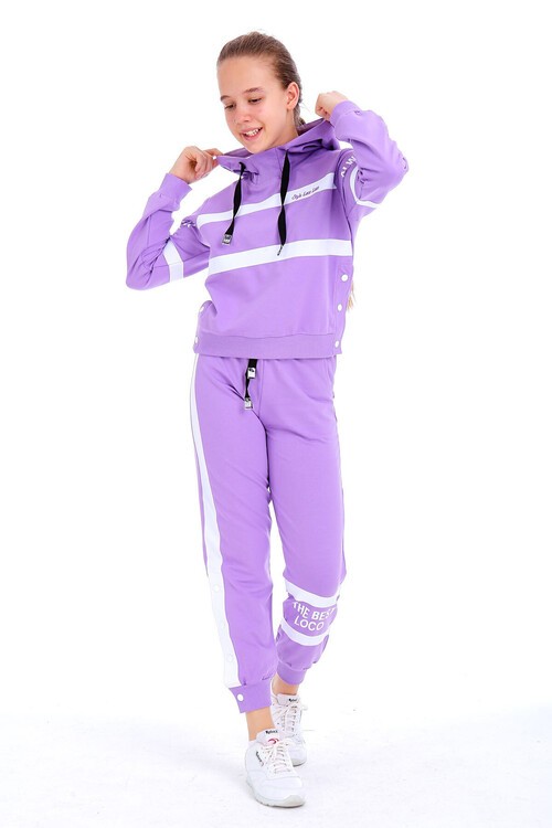 Kız Çocuk Always Yazı Baskılı Kapşonlu Takım 10-15 Yaş 14140