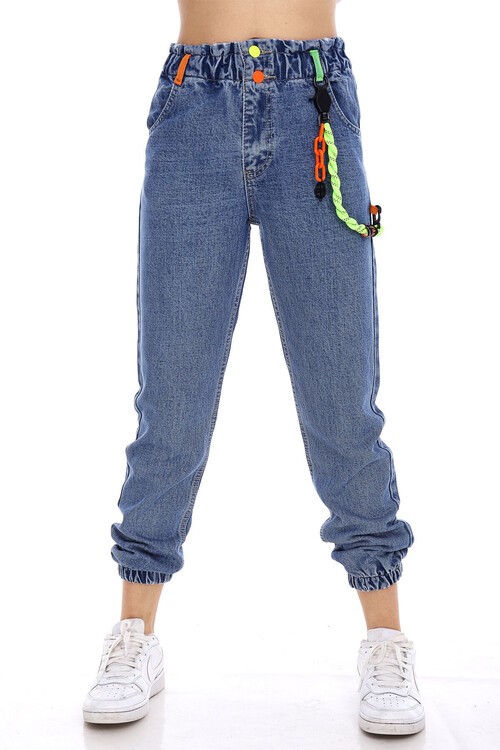 Kız Çocuk Jogger Jean Pantolon 10-15 Yaş 13895