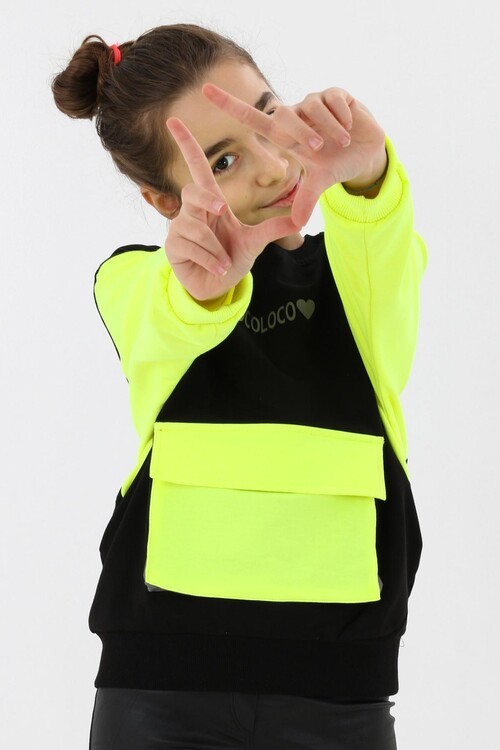 Kız Çocuk Oversize Cepli Sweatshirt 9-14 Yaş 13997