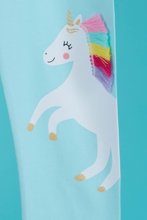 Kız Çocuk Unicorn Baskılı Tayt 4-8 Yaş 13951