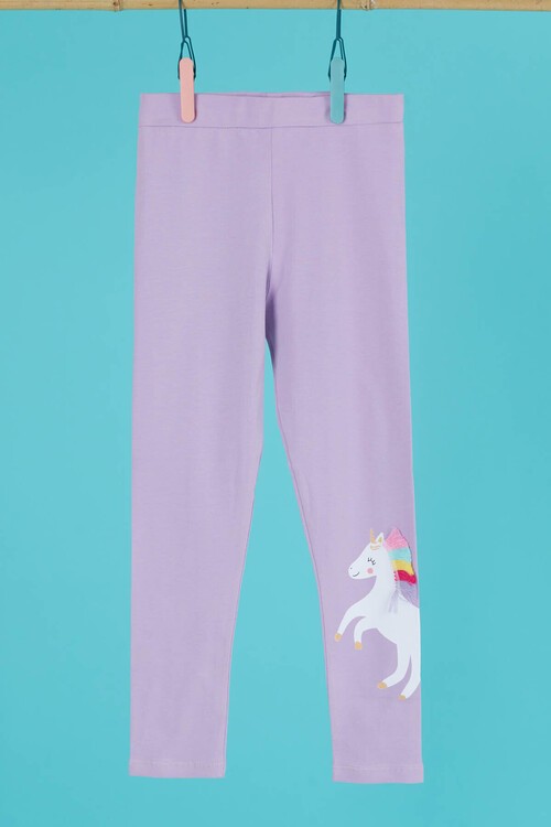 Kız Çocuk Unicorn Baskılı Tayt 4-8 Yaş 13951