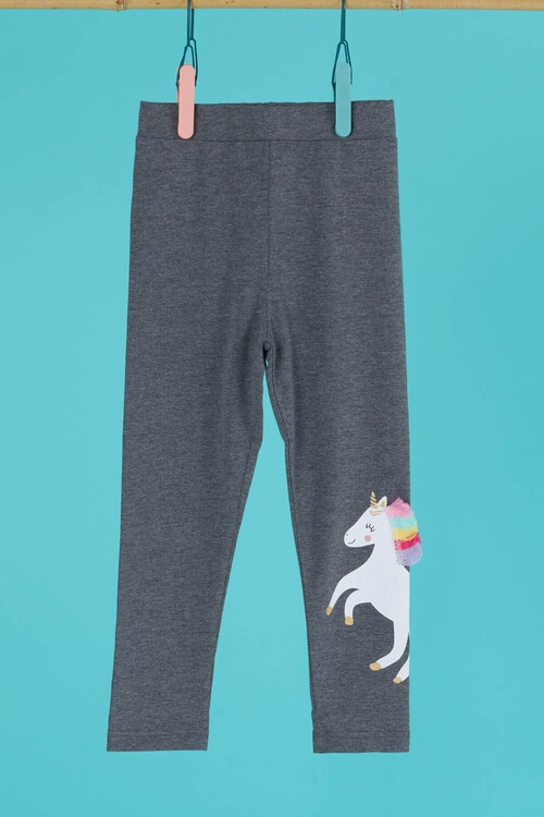 Kız Çocuk Unicorn Baskılı Tayt 4-8 Yaş 13951