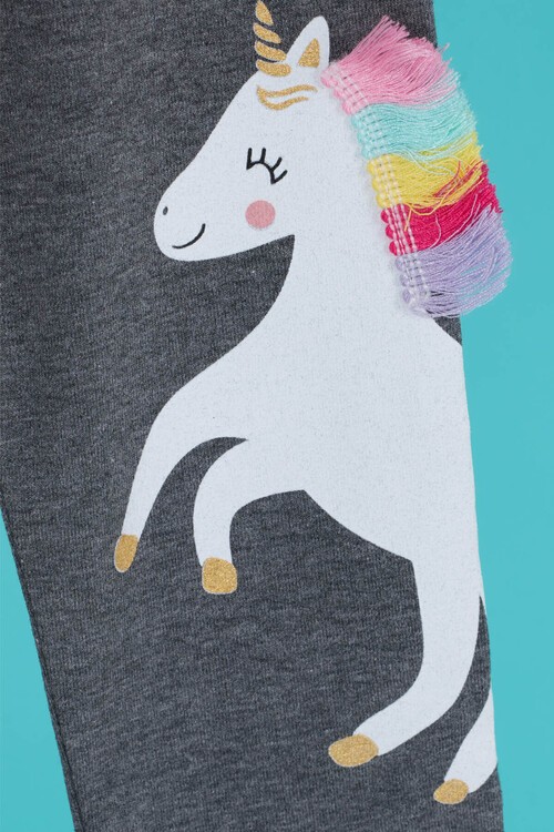 Kız Çocuk Unicorn Baskılı Tayt 4-8 Yaş 13951