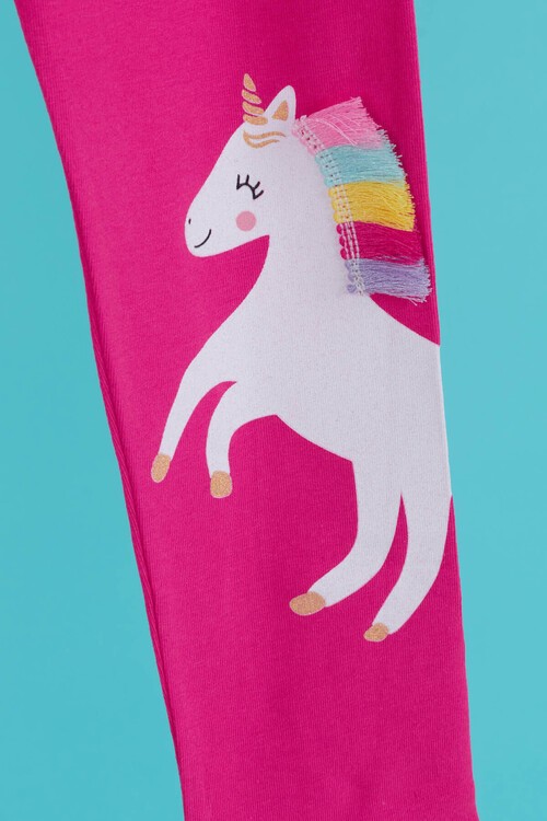 Kız Çocuk Unicorn Baskılı Tayt 4-8 Yaş 13951