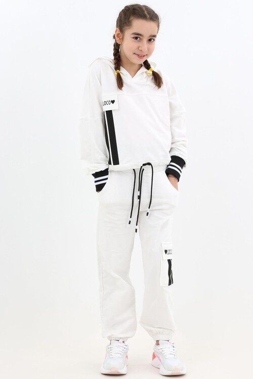 Kız Çocuk Yüksek Bel Kapşonlu Takım 9-14 Yaş 14158