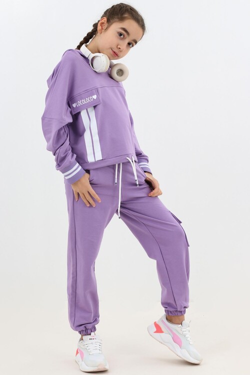 Kız Çocuk Yüksek Bel Kapşonlu Takım 9-14 Yaş 14158