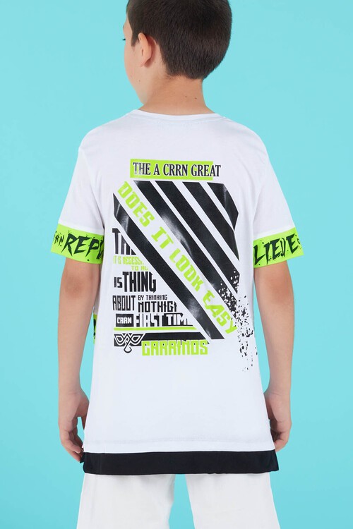 Erkek Çocuk Arkası Baskılı Tshirt 9-13 Yaş 14022
