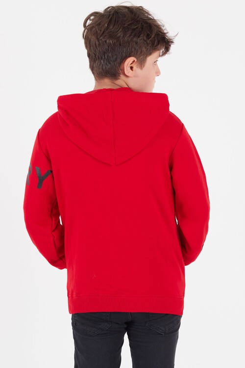 Erkek Çocuk Baskılı Kapşonlu Sweatshirt 9-13 Yaş 14150