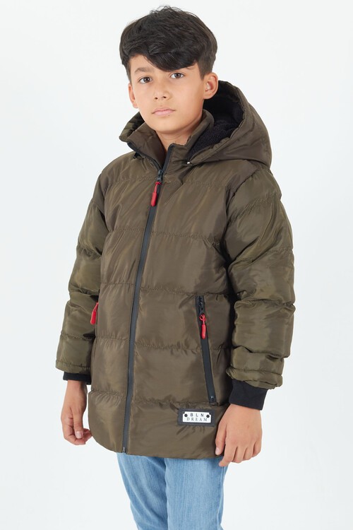 Erkek Çocuk Mont BLN Dream Baskılı Kapşonlu Şişme Mont 14541