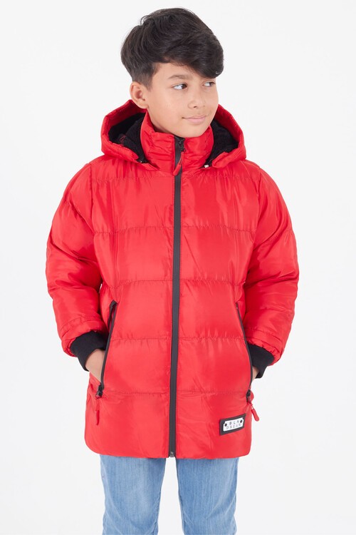 Erkek Çocuk Mont BLN Dream Baskılı Kapşonlu Şişme Mont 14541