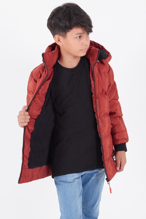 Erkek Çocuk Mont BLN Dream Baskılı Kapşonlu Şişme Mont 14541
