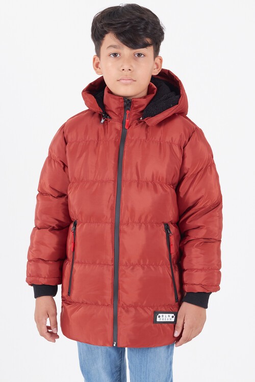 Erkek Çocuk Mont BLN Dream Baskılı Kapşonlu Şişme Mont 14541