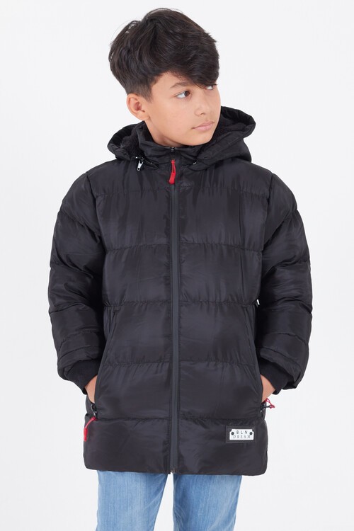 Erkek Çocuk Mont BLN Dream Baskılı Kapşonlu Şişme Mont 14541