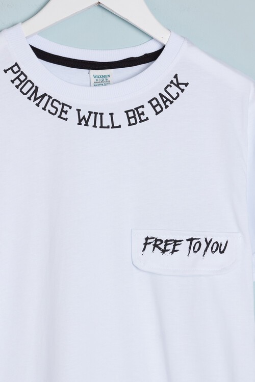 Erkek Çocuk Free Yazı Baskılı Tshirt 8-12 Yaş 14116