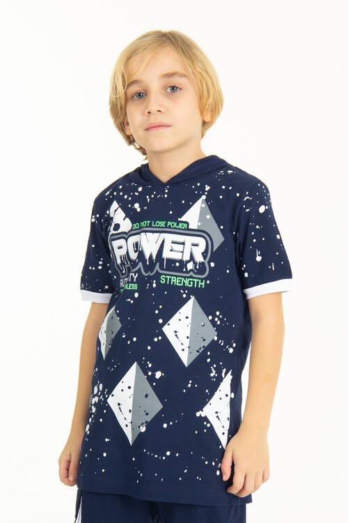 Erkek Çocuk Kapşonlu Tshirt 4-14 Yaş 14254