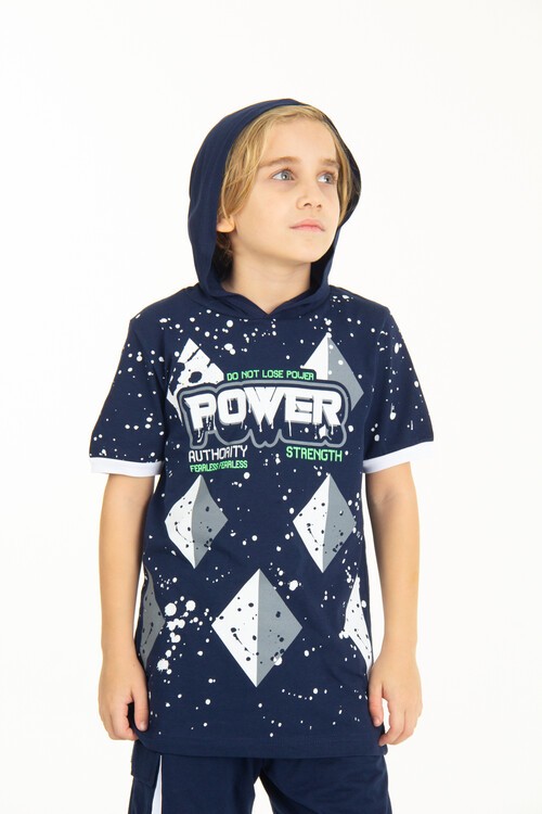 Erkek Çocuk Kapşonlu Tshirt 4-14 Yaş 14254