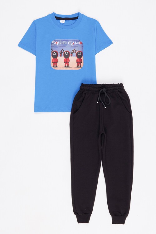 Erkek Çocuk Squid Game Baskı Yazlık Takım 1-8 Yaş 13809