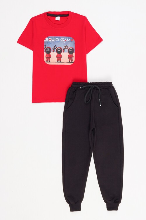 Erkek Çocuk Squid Game Baskı Yazlık Takım 1-8 Yaş 13809