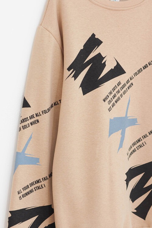 Erkek Çocuk WXM Yazı Baskılı Sweatshirt 14154