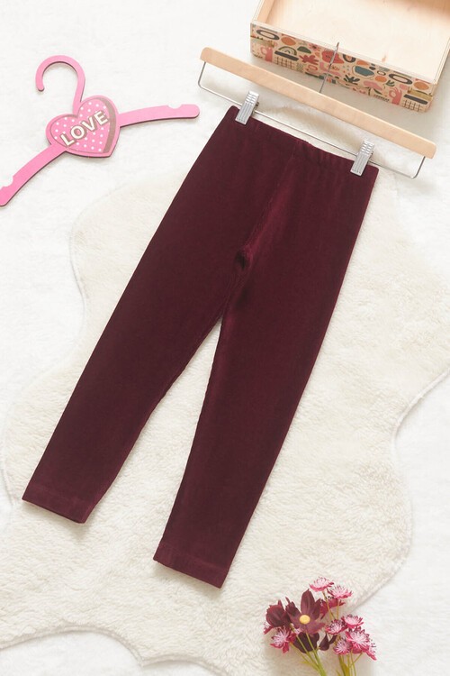 Kız Çocuk Fitilli Kadife 2-13 Yaş Tayt 13324